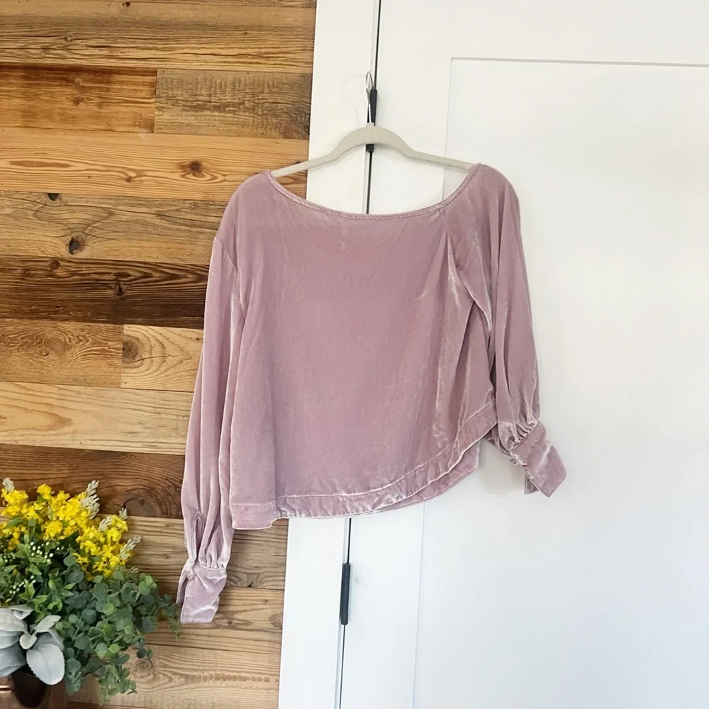 Free People Justina Velvet Lilac Top XS